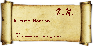 Kurutz Marion névjegykártya